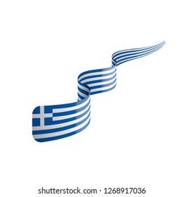 Greece flag, vector illustration on a white background.