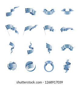 Greece flag, vector illustration on a white background.