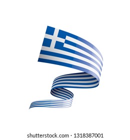 Greece flag, vector illustration on a white background.