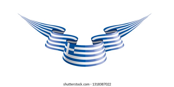 Greece flag, vector illustration on a white background.