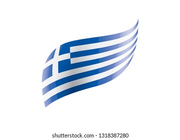 Greece flag, vector illustration on a white background.