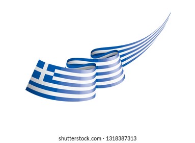 Greece flag, vector illustration on a white background.