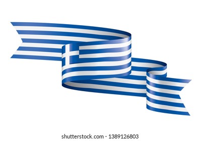 Greece flag, vector illustration on a white background.