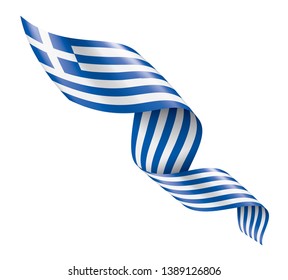 Greece flag, vector illustration on a white background.