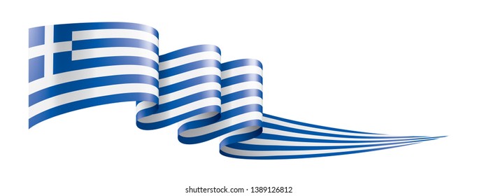 Greece flag, vector illustration on a white background.