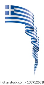 Greece flag, vector illustration on a white background.