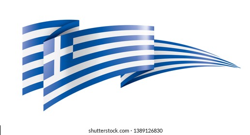 Greece flag, vector illustration on a white background.