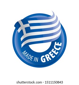 Greece flag, vector illustration on a white background.