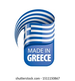 Greece flag, vector illustration on a white background.