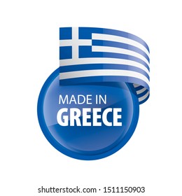 Greece flag, vector illustration on a white background.