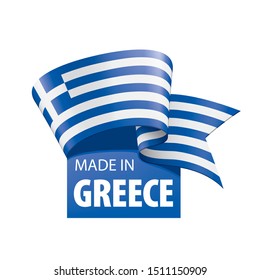 Greece flag, vector illustration on a white background.