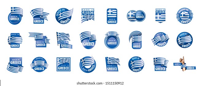 Greece flag, vector illustration on a white background.