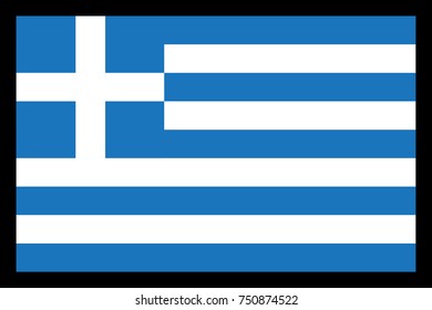 Greece Flag vector illustration on black background