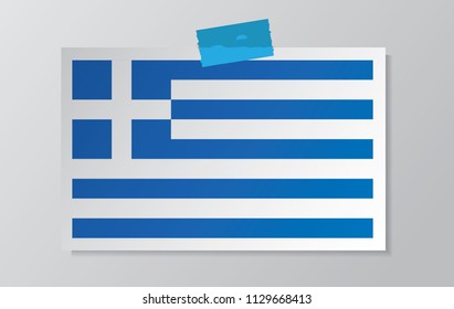greece flag vector with plaster