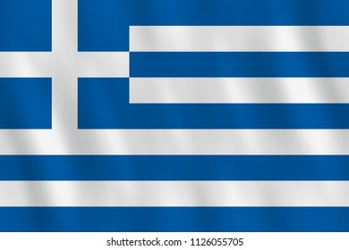 Greece flag with waving effect, official proportion.