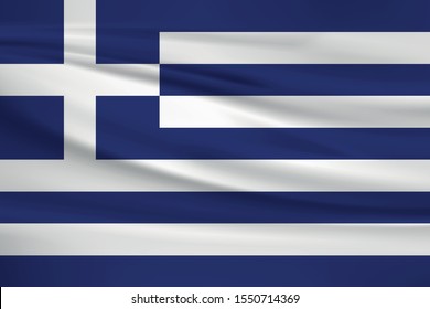 Greece flag waving with wind effect