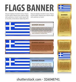 Greece flags banner gold bronze blue and silver gradient 