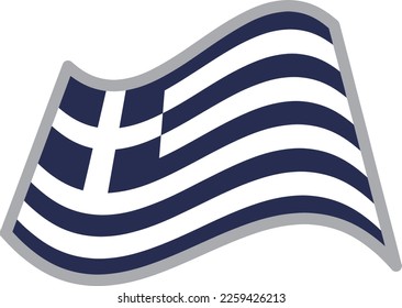 Greece fluttering national flag illustration vector material