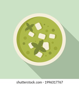 Icono de sopa verde de comida de Grecia. Ilustración plana de un icono vectorial de sopa verde de alimentos para Grecia para el diseño web