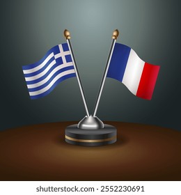 A tabela da Grécia e da França sinaliza a relação com o plano de fundo do gradiente. Ilustração de vetor