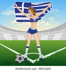 Greece girl soccer fan