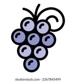 Greece grapes icon outline vector. Ancient temple. Roman palace color flat