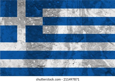 Greece, Greek flag on concrete textured background