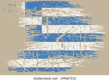 Greece Grunge Flag