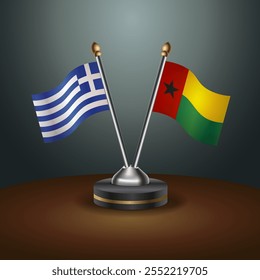 La tabla de Grecia y Guinea Bissau marca la relación con el fondo de gradiente. Ilustración vectorial