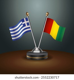 La tabla de Grecia y Guinea marca la relación con el fondo de gradiente. Ilustración vectorial