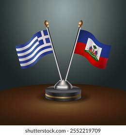 A tabela Grécia e Haiti sinaliza a relação com o plano de fundo gradiente. Ilustração de vetor