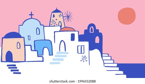 ギリシャ 街 街並み のイラスト素材 画像 ベクター画像 Shutterstock