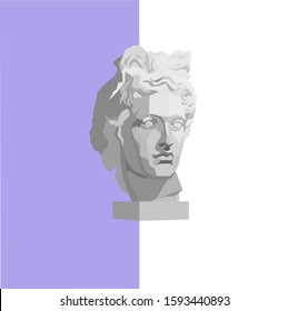 Greece head sculpture. vector illustration  