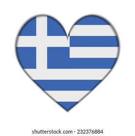 Greece heart flag vector illustration