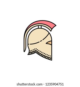 greece helmet icon. Element of color ancient greece icon for mobile concept and web apps. Colored greece helmet icon can be used for web and mobile on white background