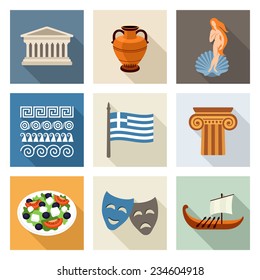 Juego de iconos de Grecia