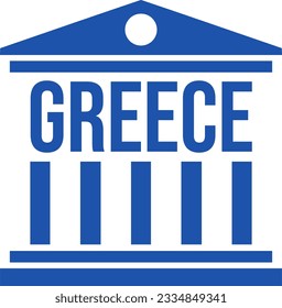 Griechenland Symbol oder Logo mit antiker griechischer Akropolis Pantheon.