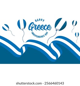Greece Independence Day background simple minimalist Vector Illustration