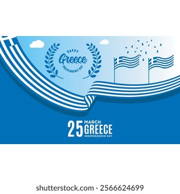 Greece Independence Day background simple minimalist Vector Illustration