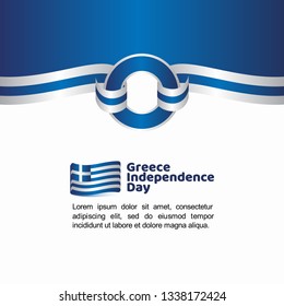 Greece Independence Day Flag Vector Template Design Illustration