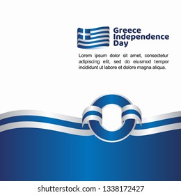 Greece Independence Day Flag Vector Template Design Illustration