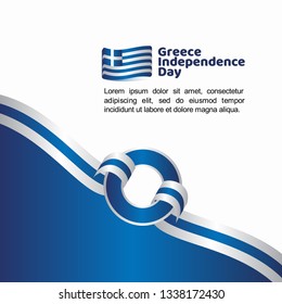 Greece Independence Day Flag Vector Template Design Illustration