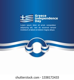 Greece Independence Day Flag Vector Template Design Illustration