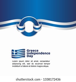 Greece Independence Day Flag Vector Template Design Illustration