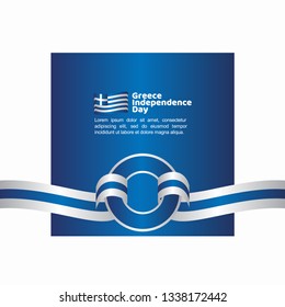 Greece Independence Day Flag Vector Template Design Illustration