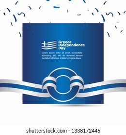 Greece Independence Day Flag Vector Template Design Illustration