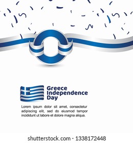 Greece Independence Day Flag Vector Template Design Illustration