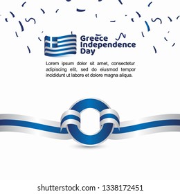 Greece Independence Day Flag Vector Template Design Illustration