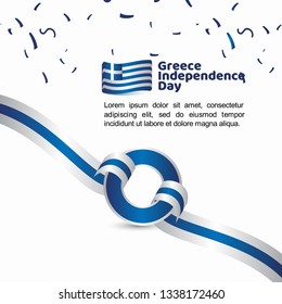 Greece Independence Day Flag Vector Template Design Illustration