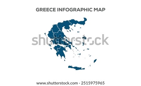 Greece Infographic Map, Very high resolution Greece map, isolated on white background. Infographic, Flat Earth, Globe similar worldmap icon. annual report, Travel worldwide, map silhouette backdrop.
